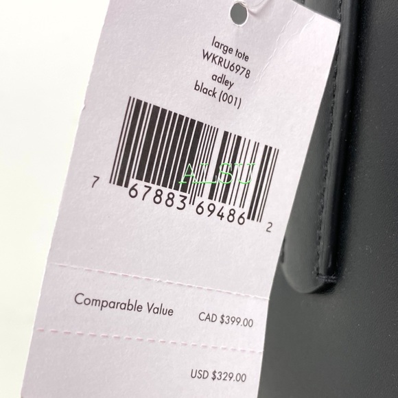 🌸 SALE 🌸 Kate Spade Adley Large Tote leather Black Women’s Size WKRU6978 - Picture 8 of 8